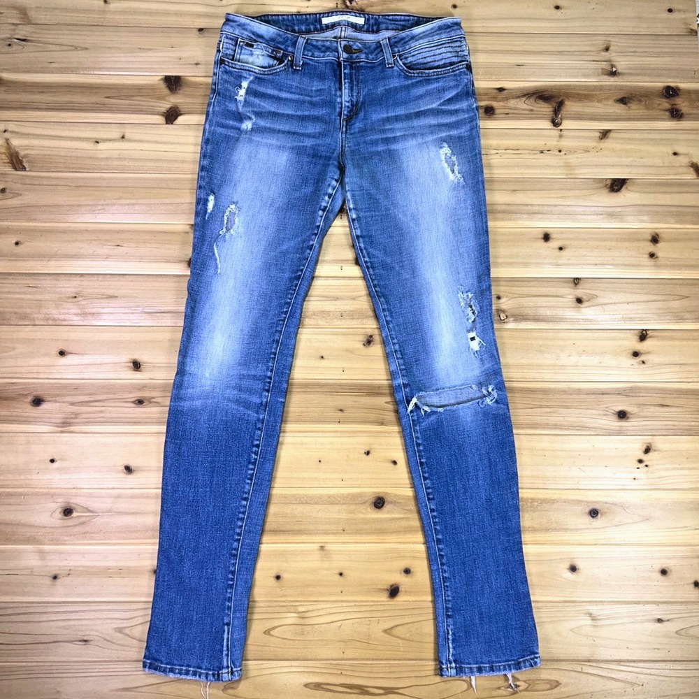 Joes Jeans Womens 31 Distressed Chelsea Skinny Low Rise Denim Blue Jeans
